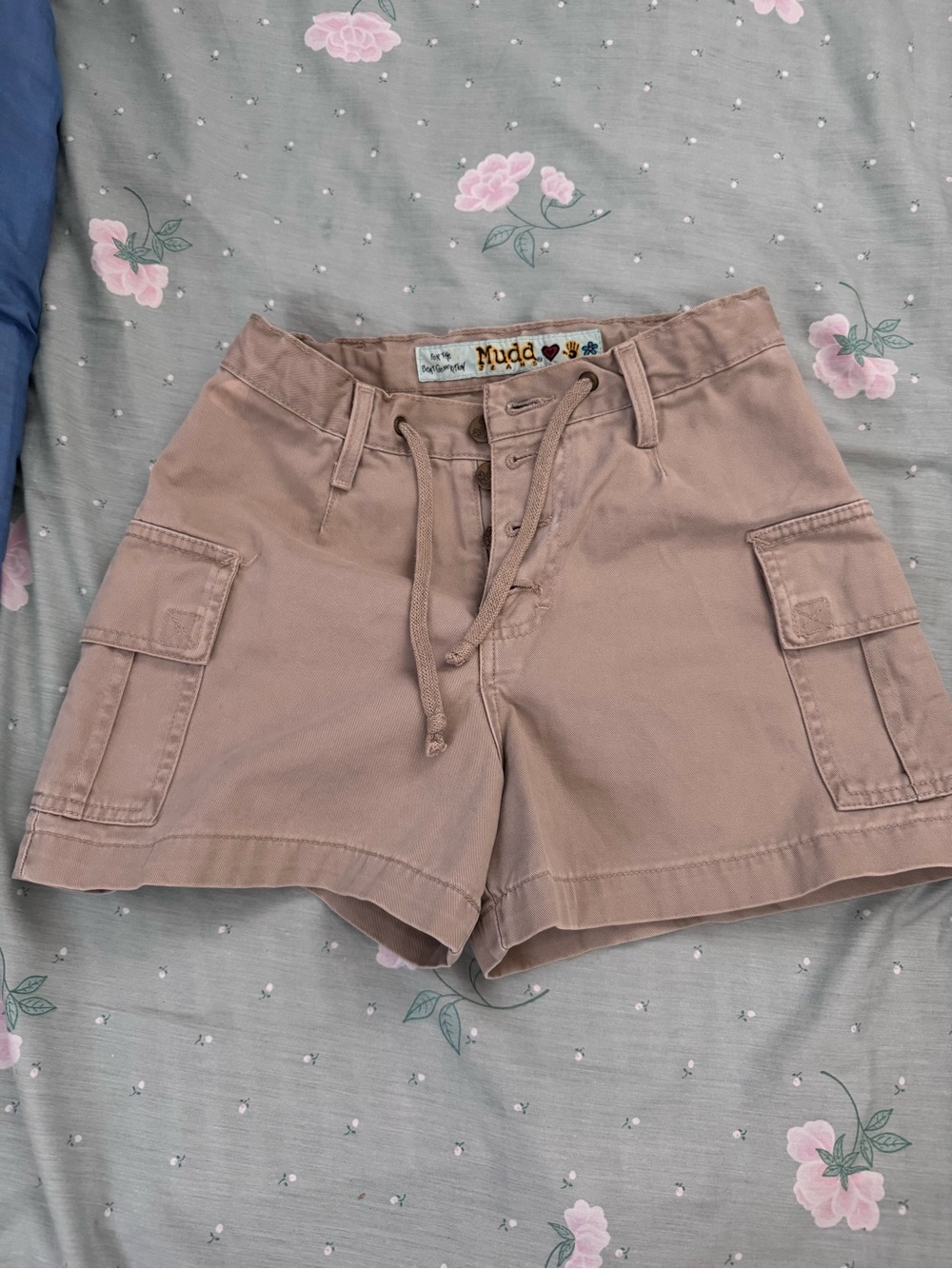 Mudd Dusty Mauve Cargo Drawstring Shorts